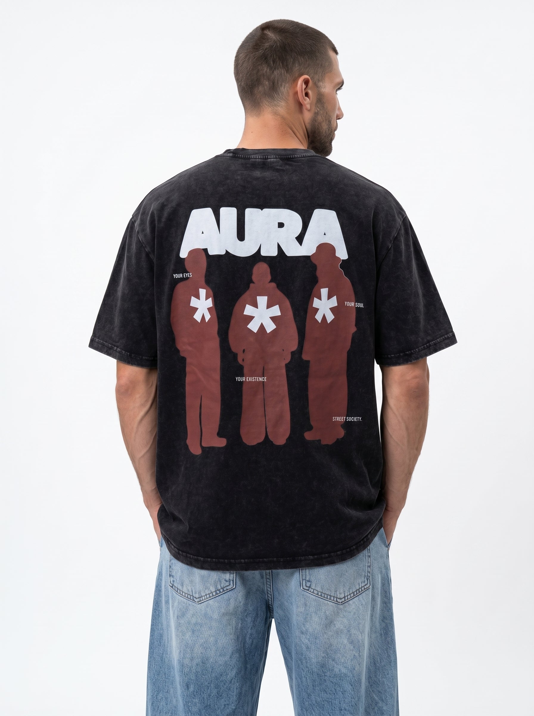 Aura Charcoal - minimalist oversize tee